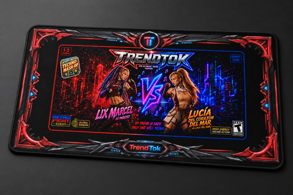 TRENDTOK Arcade Edition - Gaming Desk Mat (Lix Parizee vs Lucía Lucy)